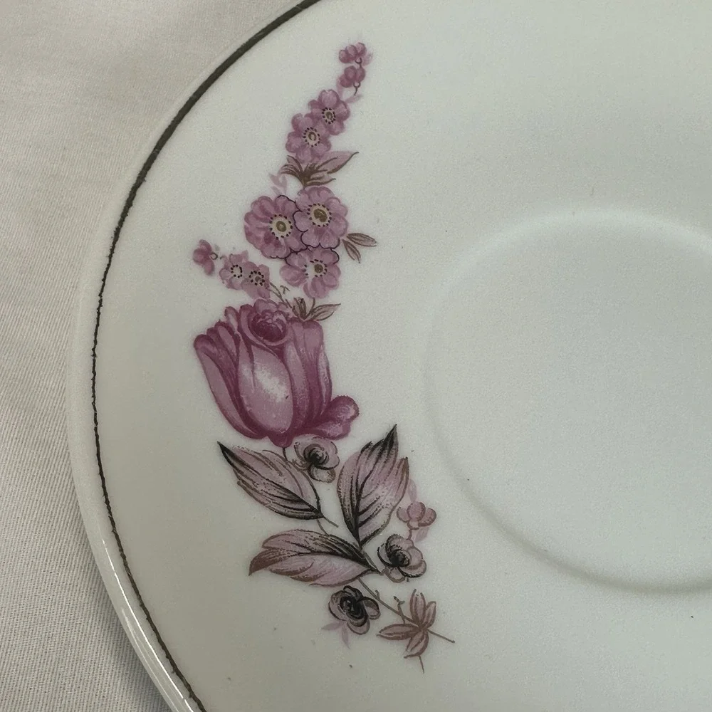 Pink Rose Tea Cup & Saucer Set Embossed Lattice Made in‎ Japan Grandmillennial